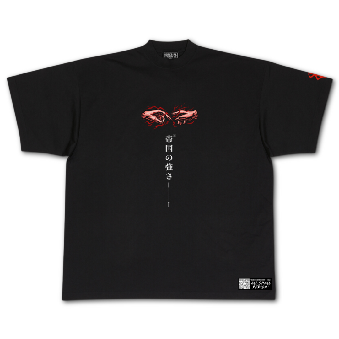 Creation of Guts Oversized Tee - Anime Gym Shirt for Lifters